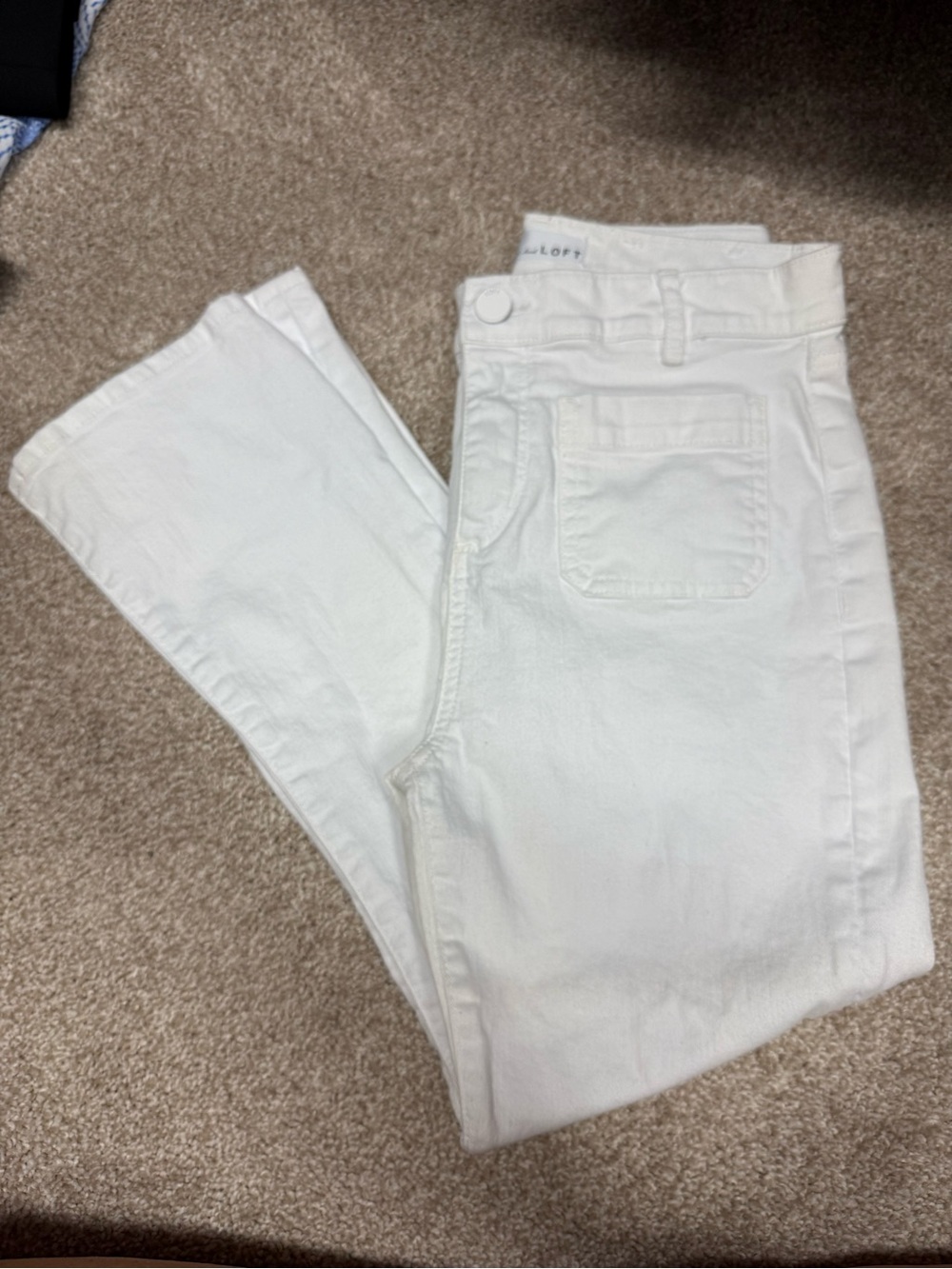 LOFT White Wide-Leg High-Rise Jeans